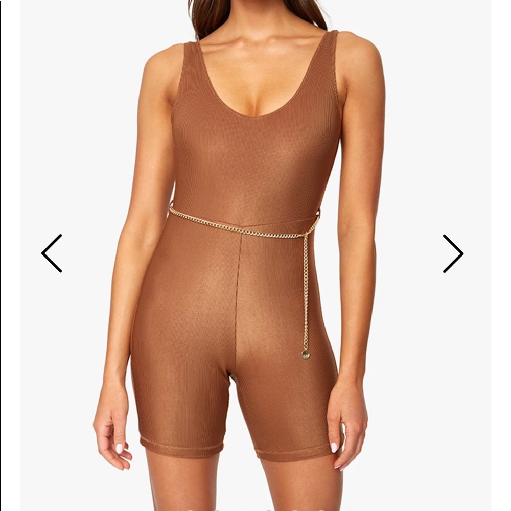 Weworewhat rib scoop bodysuit bike shorts NWT